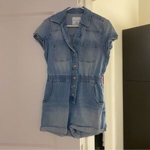 Celebrity Pink Light Blue Denim Romper